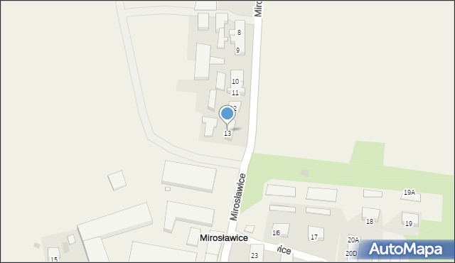 Mirosławice, Mirosławice, 13, mapa Mirosławice