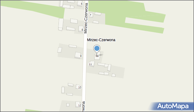 Mirzec, Mirzec-Czerwona, 9a, mapa Mirzec