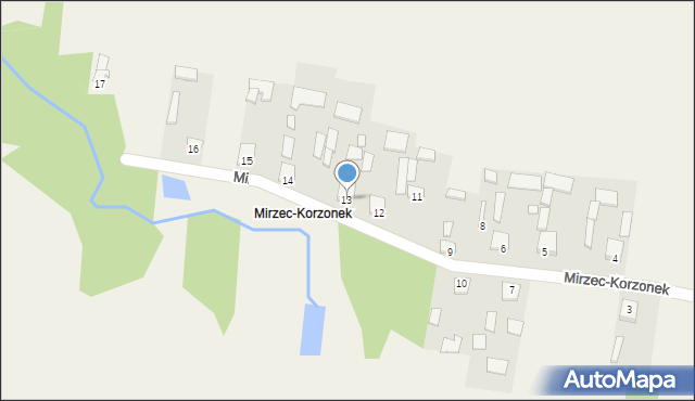 Mirzec, Mirzec-Korzonek, 13, mapa Mirzec