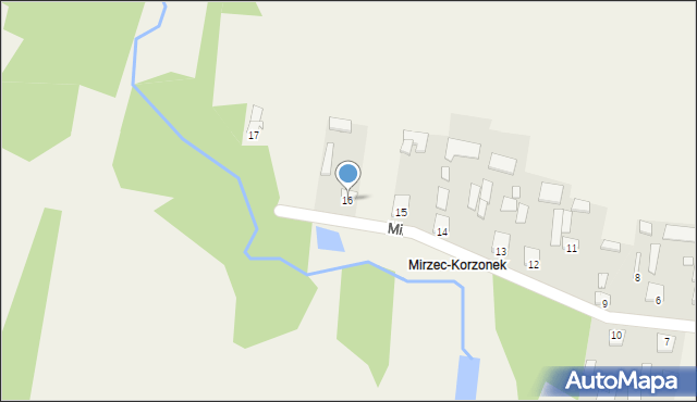 Mirzec, Mirzec-Korzonek, 16, mapa Mirzec