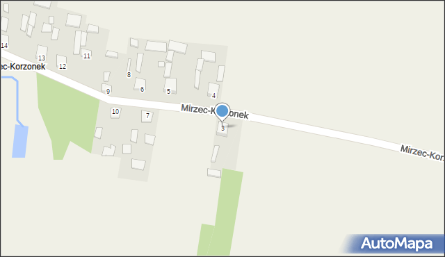 Mirzec, Mirzec-Korzonek, 3, mapa Mirzec