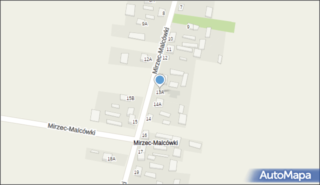 Mirzec, Mirzec-Malcówki, 13A, mapa Mirzec