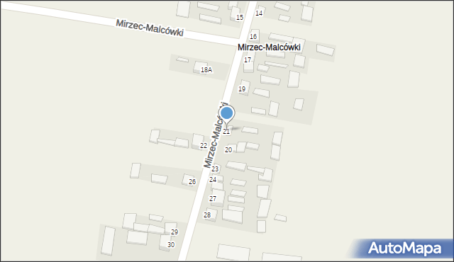 Mirzec, Mirzec-Malcówki, 21, mapa Mirzec