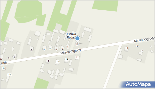 Mirzec, Mirzec-Ogrody, 10, mapa Mirzec