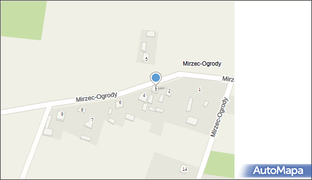 Mirzec, Mirzec-Ogrody, 3, mapa Mirzec