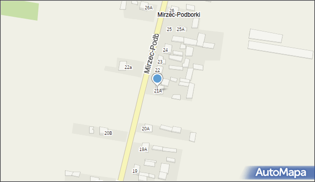 Mirzec, Mirzec-Podborki, 21A, mapa Mirzec