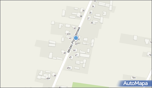 Mirzec, Mirzec-Poddąbrowa, 43, mapa Mirzec