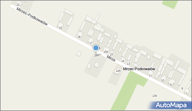 Mirzec, Mirzec-Podkowalów, 16A, mapa Mirzec