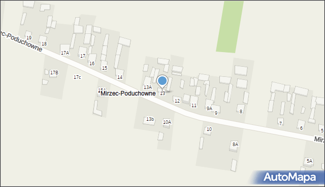 Mirzec, Mirzec-Poduchowne, 13, mapa Mirzec