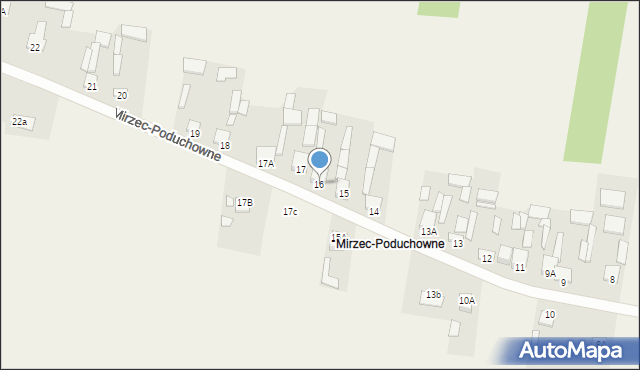 Mirzec, Mirzec-Poduchowne, 16, mapa Mirzec