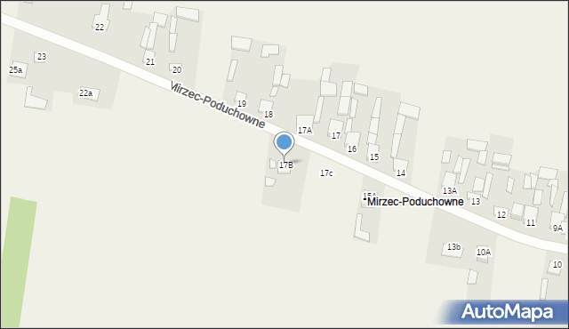 Mirzec, Mirzec-Poduchowne, 17B, mapa Mirzec