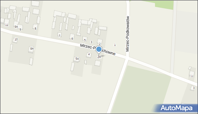 Mirzec, Mirzec-Poduchowne, 2A, mapa Mirzec