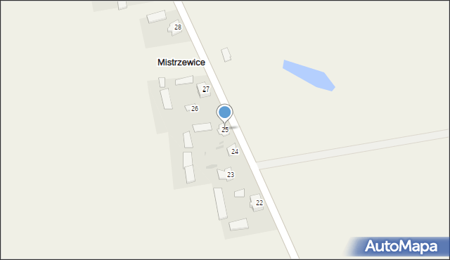 Mistrzewice, Mistrzewice, 25, mapa Mistrzewice