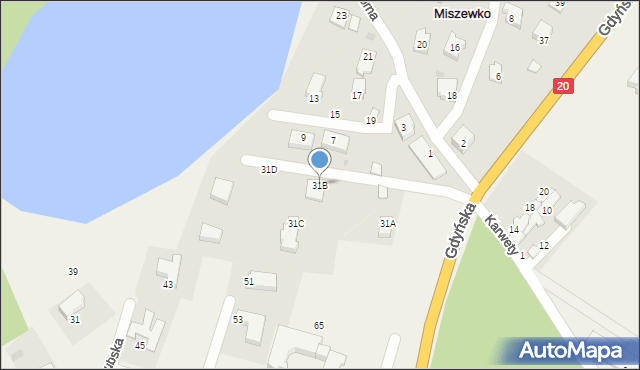 Miszewko, Miszewko, 31B, mapa Miszewko