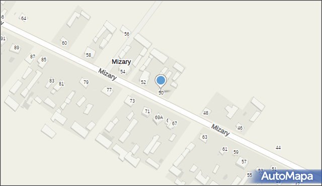 Mizary, Mizary, 50, mapa Mizary