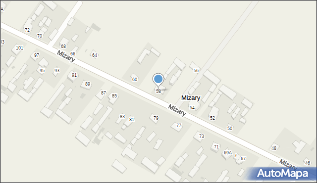 Mizary, Mizary, 58, mapa Mizary