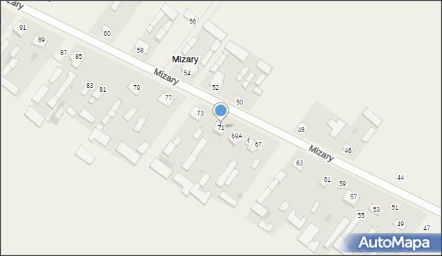 Mizary, Mizary, 71, mapa Mizary