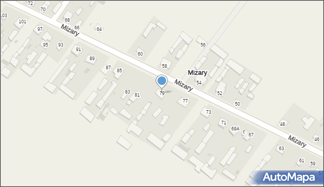 Mizary, Mizary, 79, mapa Mizary