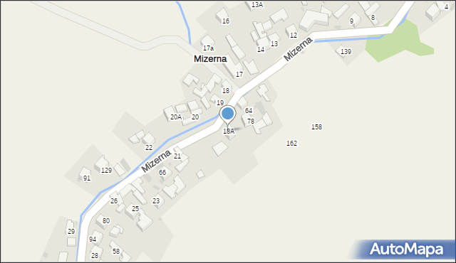 Mizerna, Mizerna, 18A, mapa Mizerna