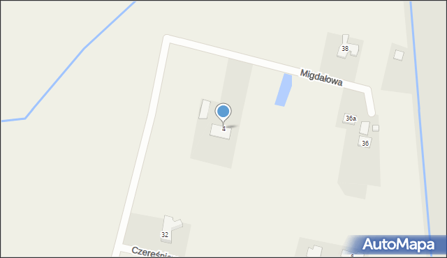 Mokronos Dolny, Migdałowa, 4, mapa Mokronos Dolny