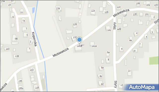 Mszana, Mickiewicza Adama, 141B, mapa Mszana