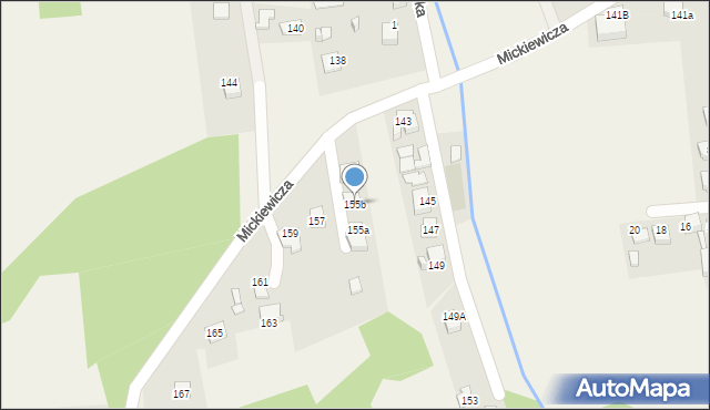 Mszana, Mickiewicza Adama, 155b, mapa Mszana