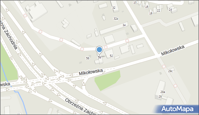 Mysłowice, Mikołowska, 54, mapa Mysłowice