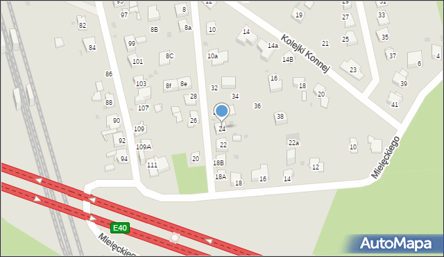 Mysłowice, Mielęckiego Andrzeja, 24, mapa Mysłowice