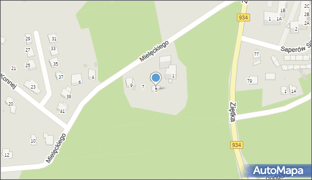 Mysłowice, Mielęckiego Andrzeja, 5, mapa Mysłowice