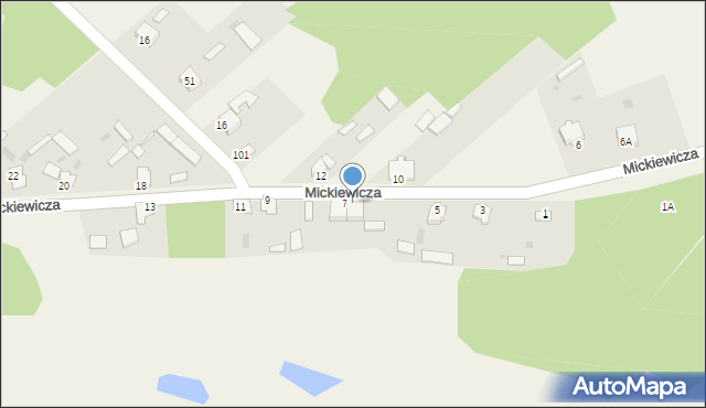 Narewka, Mickiewicza Adama, 7/1, mapa Narewka