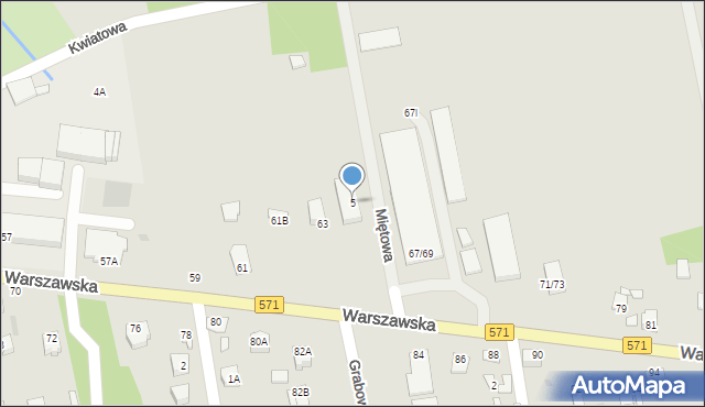 Nasielsk, Miętowa, 5, mapa Nasielsk