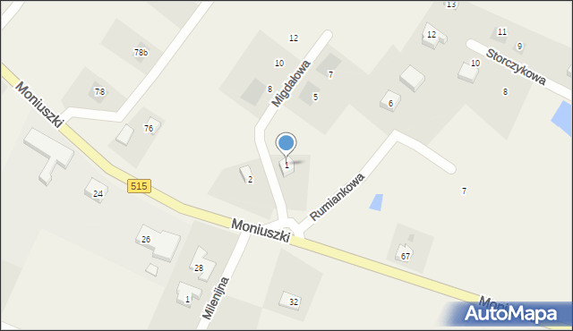 Nowa Wieś Malborska, Migdałowa, 1, mapa Nowa Wieś Malborska
