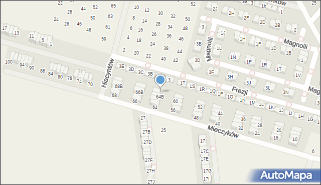 Nowa Wola, Mieczyków, 64C, mapa Nowa Wola