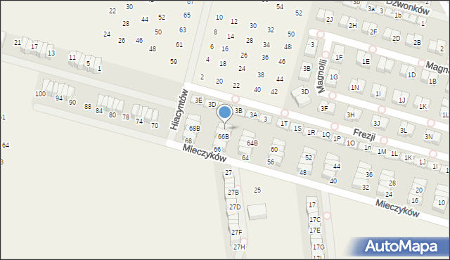 Nowa Wola, Mieczyków, 66C, mapa Nowa Wola