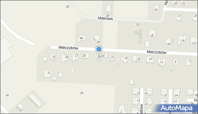 Nowe Bielice, Mieczyków, 23, mapa Nowe Bielice