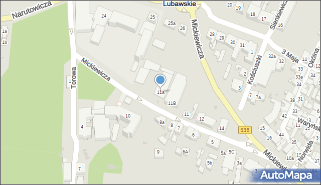 Nowe Miasto Lubawskie, Mickiewicza Adama, 11a, mapa Nowe Miasto Lubawskie