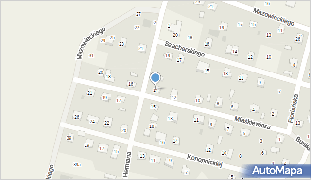 Nowe Proboszczewice, Miaśkiewicza Romualda, 14, mapa Nowe Proboszczewice