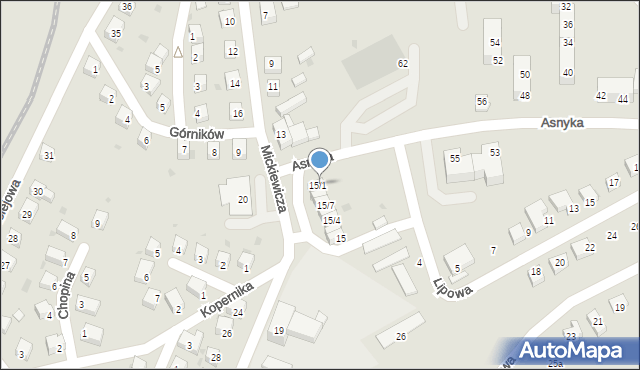 Nowogrodziec, Mickiewicza Adama, 15/1, mapa Nowogrodziec