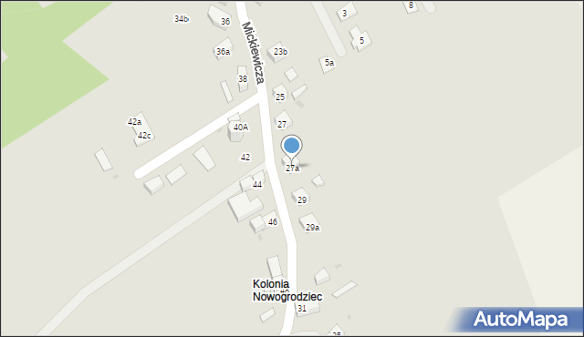 Nowogrodziec, Mickiewicza Adama, 27a, mapa Nowogrodziec