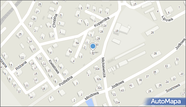 Nowogrodziec, Mickiewicza Adama, 32, mapa Nowogrodziec