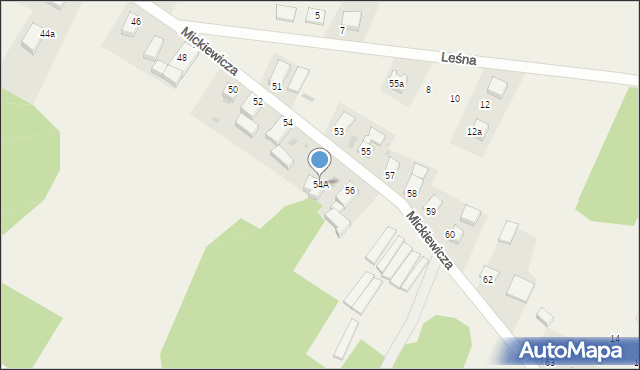 Nowy Dwór, Mickiewicza Adama, 54A, mapa Nowy Dwór