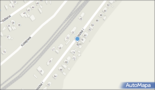Nowy Dwór Mazowiecki, Mieszka I, 76, mapa Nowy Dwór Mazowiecki