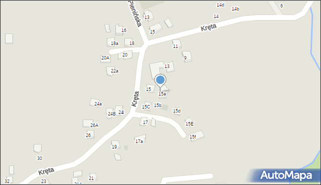 Nowy Sącz, Mizgałów, 15A, mapa Nowego Sącza