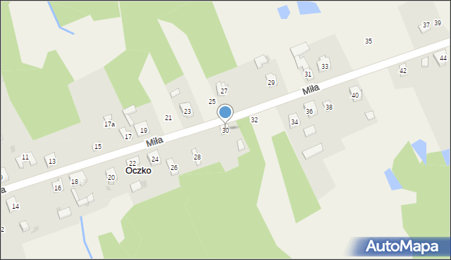 Oczko, Miła, 30, mapa Oczko