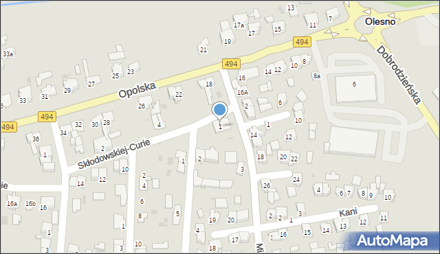 Olesno, Minkusa Krystiana, 1, mapa Olesno