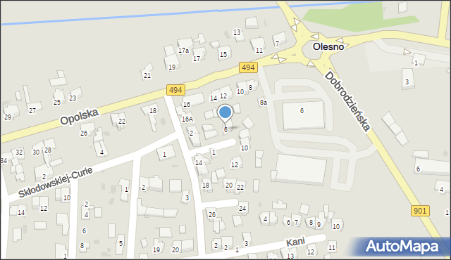 Olesno, Minkusa Krystiana, 6, mapa Olesno