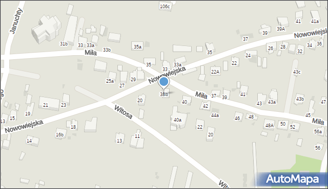 Olkusz, Miła, 38b, mapa Olkusz