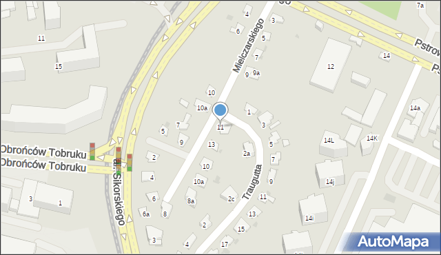 Olsztyn, Mielczarskiego Romualda, 11, mapa Olsztyna