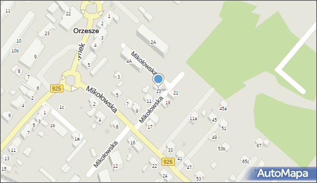 Orzesze, Mikołowska, 13, mapa Orzesze