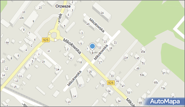 Orzesze, Mikołowska, 9, mapa Orzesze